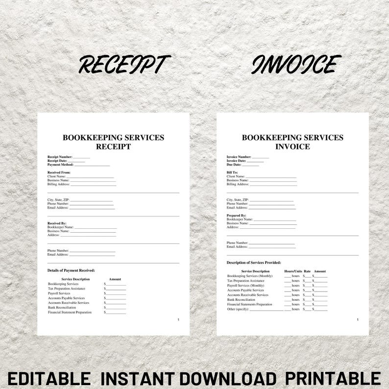Bookkeeper Sample Invoice Bookkeeping Service Contract, Freelance Bookkeeper Client Intake Form ...