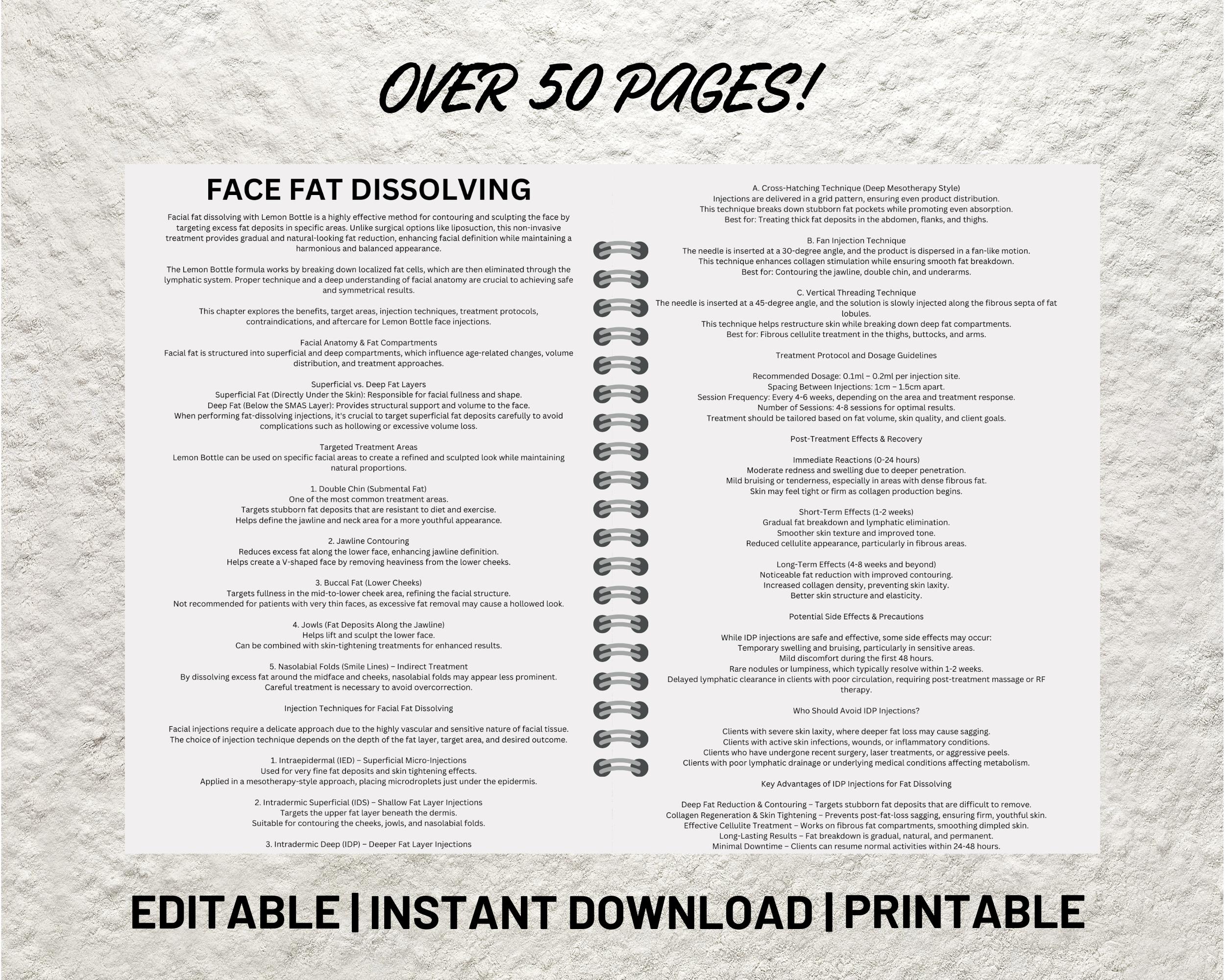 Lemon Bottle Fat Dissolve Training Manual: Editable Lipolysis Guide (canva) 