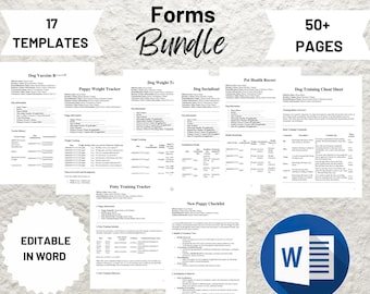 Editable Puppy Breeder Starter Kit Templates, Dog Training Handbook for Breeders, Puppy Breeder Forms, for dog businesses