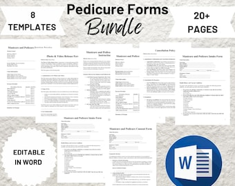 Formulario de consentimiento para uñas, consulta de uñas, formularios de pedicura, cuidados posteriores de las uñas, formularios para técnicos de uñas, formularios para salones de belleza y spas, delantal para técnicos de uñas, formularios para artistas de uñas