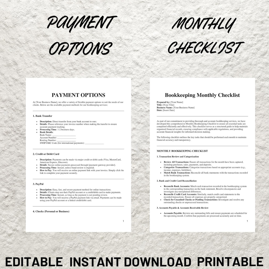 Bookkeeping Service Contract, Freelance Bookkeeper Client Intake Form ...
