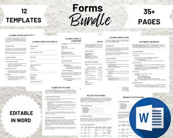 Landscaping & Lawn Care Forms Bundle, Lawn Care Services Forms, Garden Care Forms, Landscaper Forms, Forms Bundle, Price Sheet