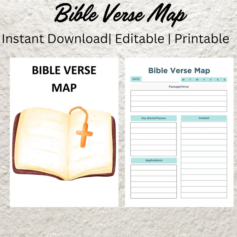 Bible Verse Mapping Template Printable Bible Study Scripture Journal ...