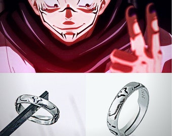 Anime Jujutsu Kaisen, Ryomen Sukuna and Itadori Yuji Themed, Cosplay Metal Ring, Ideal for Jewelry Props and Accessories, Perfect as a Gift!