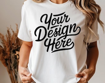 Bella Canvas White 3001 Mockup, Boho Shirt Mockup, 3001 Bella Canvas, Shirt Model Mockup, T-Shirt Mockup, Bella Canvas T-Shirt, Shirt Mockup
