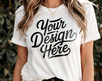 White Bella Canvas 3001 Mockup, Tshirt Mockup, 3001 Bella Canvas, Shirt Model Mockup T-Shirt Mockup, Bella Canvas T-Shirt White Shirt Mockup