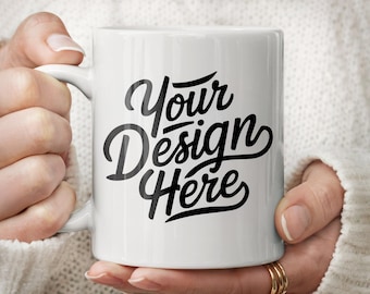Coffee Mug Mockup, 11oz White Coffee Mug, Printify Mug Mockup, Boho Lifestyle Mockup, POD Mug Mockup, Printful Mug Mockup, Coffee Mug Mockup