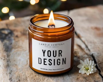 Amber Candle Mockup, Custom Candle Mockup, POD Candle Template, Soy Candle Mockup, Printify Candle Mockup, Mockup for Candles, Candle Mockup