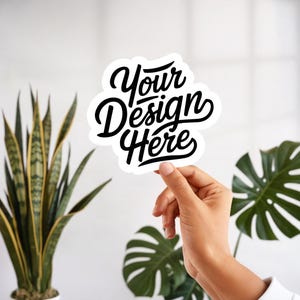 Die Cut Sticker Mockup, Boho Sticker Mockup, Printify Sticker Mockup, Canva Sticker Mockup, Custom Sticker PSD Template, Nice Sticker Mockup