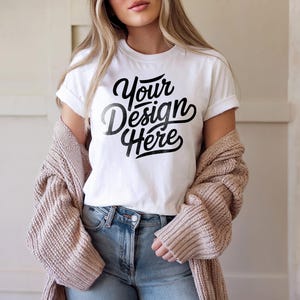 Bella Canvas 3001 Mockup, White Tshirt Mockup, 3001 Bella Canvas, Shirt Model Mockup T-Shirt Mockup, Bella Canvas T-Shirt White Shirt Mockup