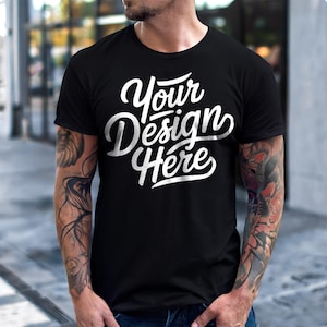 Men&#39;s Black Bella Canvas 3001 Mockup, Male T-shirt Mockup, 3001 Bella Canvas, Men Model Mockup T-Shirt Mockup, Guys Bella Canvas T-Shirt