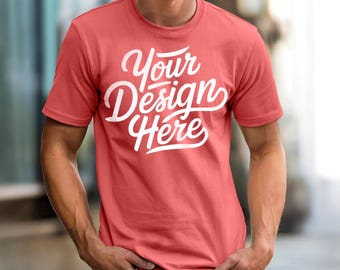 Cumin Comfort Colors C1717 T-Shirt Mockup, T-shirt Mockup, Men's Cumin Shirt Mockup, Male Comfort Colors Cumin Mens TShirt Mockup