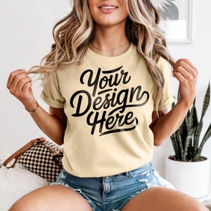 Butter Comfort Colors 1717 Mockup, Butter T-shirt Mockup, Butter Comfort Colors Model Mockup, Butter Shirt Mockup, POD Comfort Colors 1717