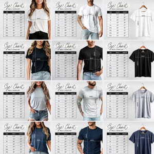 12+ Bella Canvas 3001 Maßtabelle, Größentabelle für Shirts, Bella Canvas 3001 Bundle, Jersey T-Shirt Maßtabelle, Größentabelle