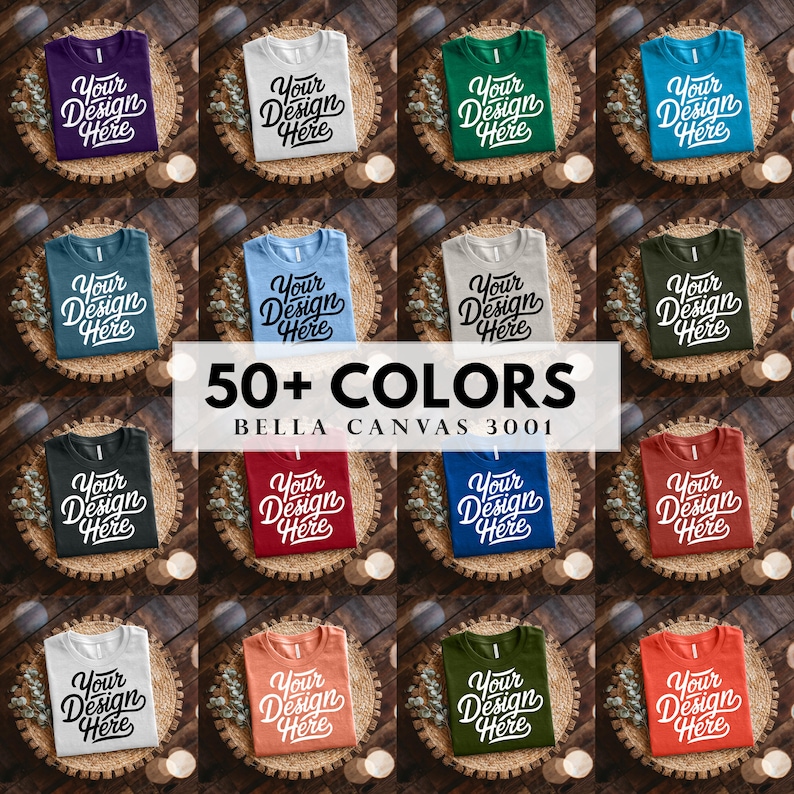 Bella Canvas 3001 Mockup, Tshirt Mockup Bundle, 3001 Bella Canvas Bundle, Folded Shirt Mockup, T-Shirt Mockup Bundle, Bella Canvas T-Shirt image 2