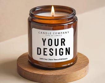 Clean Amber Jar Candle Mockup, Clean Candle Mockup, Custom Candle Mockup, Candle Template, Soy Candle Mockup, Simple Amber Candle Mockup