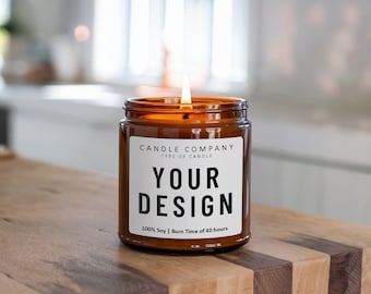 Amber Candle Mockup, Custom Candle Mockup, POD Candle Template, Soy Candle Mockup, Printify Candle Mockup, Mockup for Candles, Candle Mockup