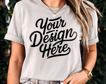 Ash Bella Canvas 3001 Mockup, T-Shirt Mockup, 3001 ASH BC Mockup, Shirt Model Mockup, Herbst Shirt Mockup, Ash Bella Canvas T-Shirt Mockup