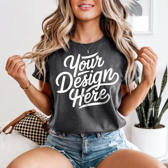 Pepper Comfort Colors 1717 Mockup, Pepper T-shirt Mockup, Pepper Comfort Colors Model Mockup, Pepper Shirt Mockup, POD Comfort Colors 1717