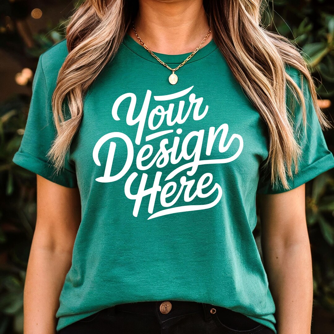 Kelly Green Bella Canvas 3001 Mockup, T-shirt Mockup, 3001 Bella Canvas ...