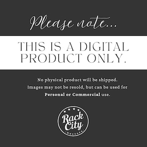 K&ouml;nnte beinhalten: Ank&uuml;ndigung eines digitalen Produkts mit dem Text "Please note... THIS IS A DIGITAL PRODUCT ONLY." Das Bild hat einen dunkelgrauen Hintergrund mit wei&szlig;em Text und einem Logo "Rack City Mockups."