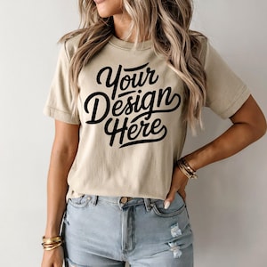 Natural Bella Canvas 3001 Mockup, T-shirt Mockup, 3001 Bella Canvas, Shirt Model Mockup, T-Shirt Mockup, Natural Bella Canvas T-Shirt Mockup