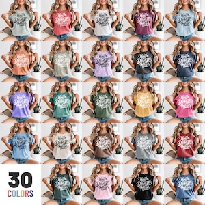 30 colori Comfort Colors 1717 mockup, bundle di mockup di magliette, bundle di 1717 colori Comfort, mockup POD, bundle di mockup di magliette CC con estetica boho