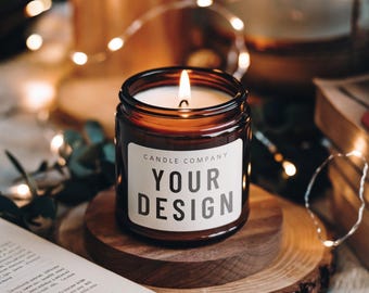 Amber Jar Candle Mockup, Amber Candle Mockup, Custom Candle Mockup, Candle Template, Soy Candle Mockup, Candle Mockup, Best Candle Mockup