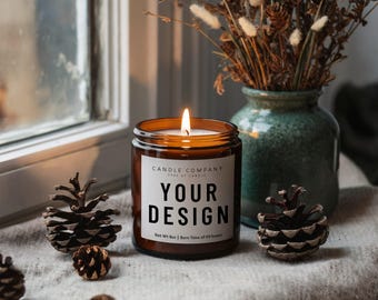 Amber Candle Mockup, Custom Candle Mockup, POD Candle Template, Soy Candle Mockup, Printify Candle Mockup, Mockup for Candles, Candle Mockup