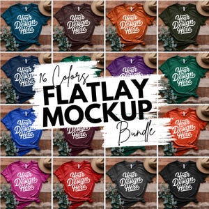Bella Canvas 3001 Mockup, Bundle di mockup di magliette, Bundle di Bella Canvas 3001, Flatlay Shirt Mockup, Bundle di mockup di magliette, Maglietta Bella Canvas