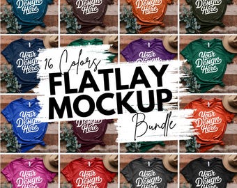 Bella Canvas 3001 Mockup, T-shirt Mockup Bundle, 3001 Bella Canvas Bundle, Flatlay Shirt Mockup, T-Shirt Mockup Bundle, Bella Canvas T-Shirt