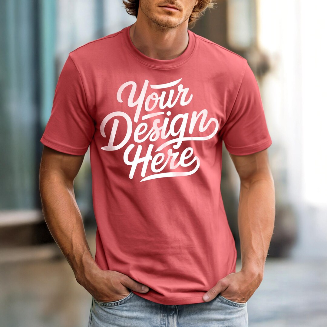 スイカ コンフォートカラーズ C1717 Tシャツ モックアップ、メンズT
