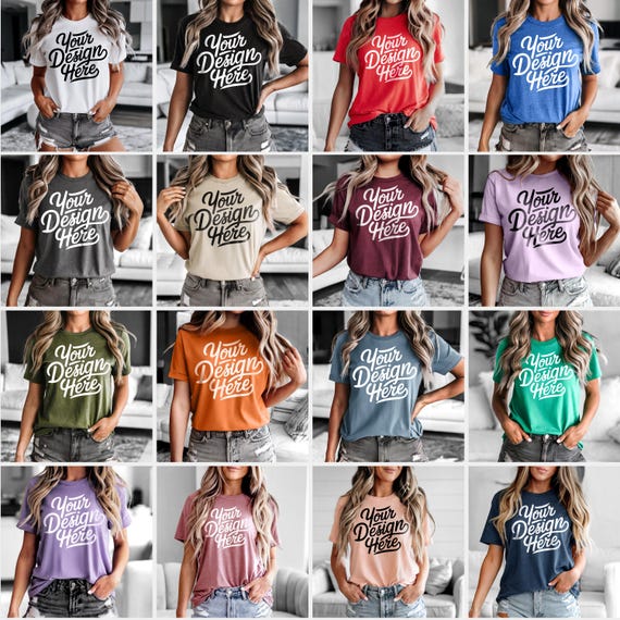 30+ Colors Bella Canvas 3001 Mockups, TShirt Mockup Bundle, 3001 Bella Canvas Bundle, POD Mockup, Best Print on Demand T-Shirt Mockup Bundle
