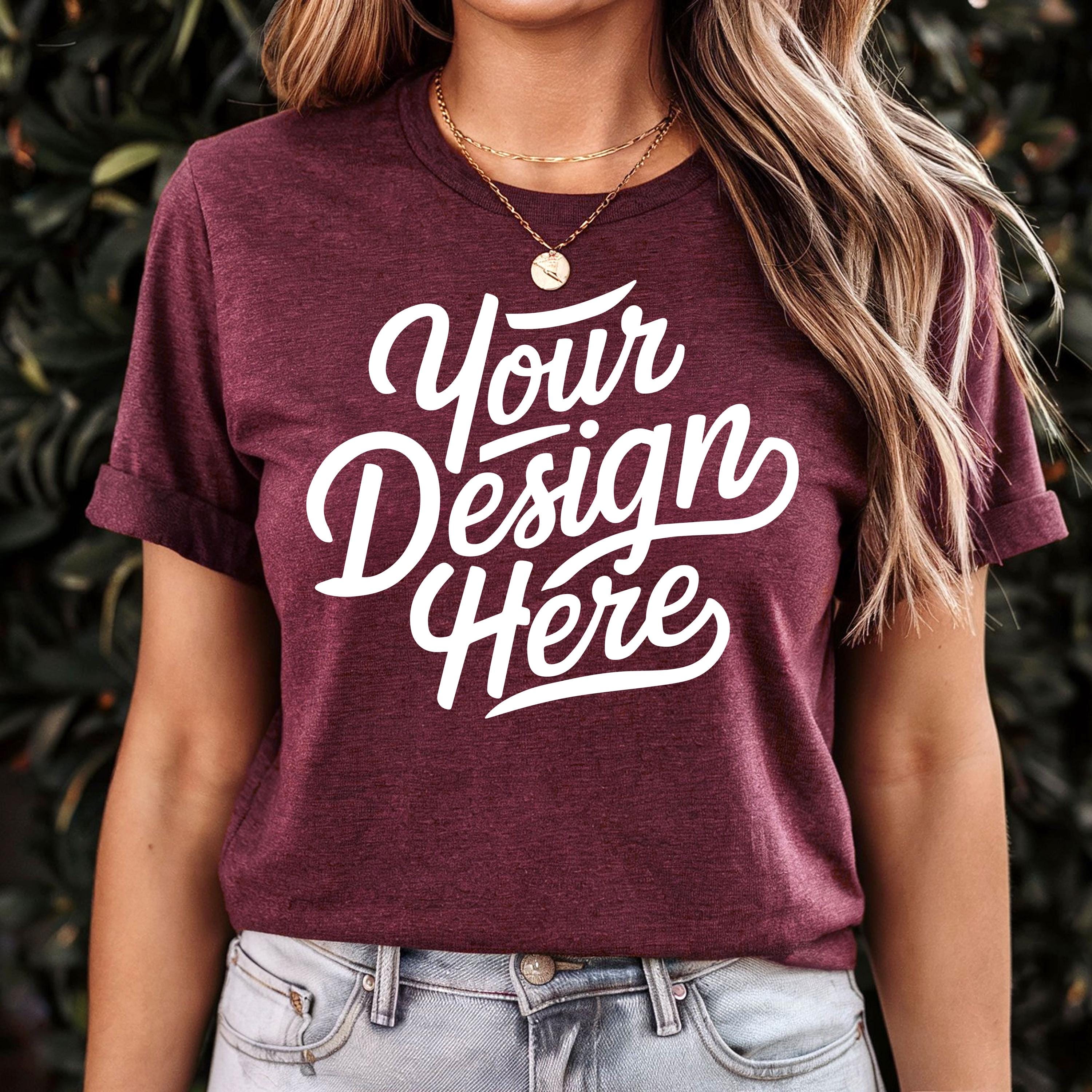 Maroon Bella Canvas 3001 Mockup, BC 3001 T-shirt Mockup, 3001 Maroon Shirt, Fall Model Mockup, Maroon Tee Mockup, Maroon T-Shirt Mockup