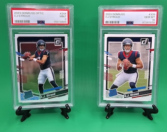 CJ Stroud 2023 2 Card Rookie Graded Lot.Includes 2023 Donruss #339 Psa Graded 10 Rookie & 2023 Donruss Optic #249 Psa Graded 9.Free Shipping