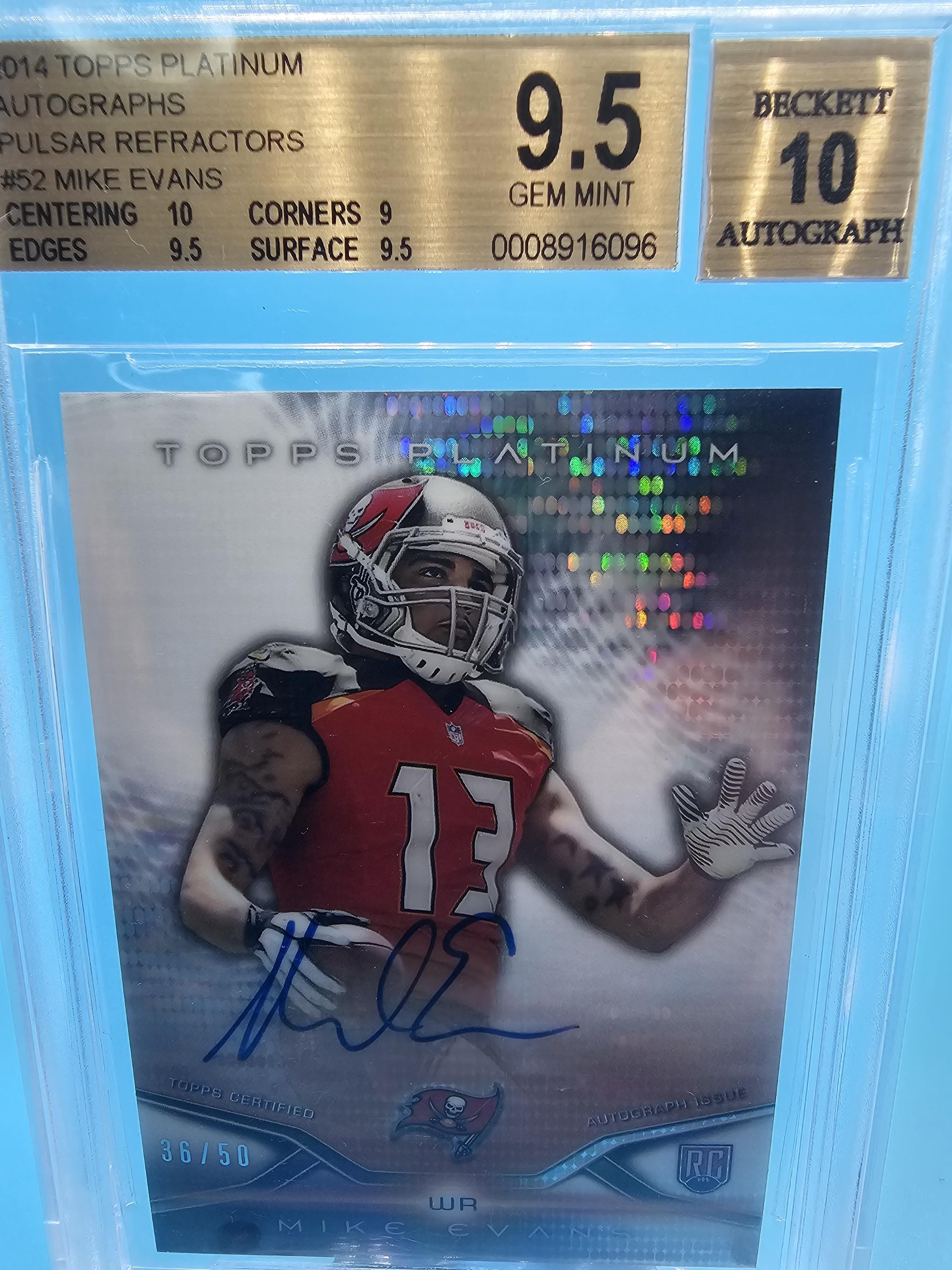 2014 Topps Platinum Mike Evans Rookie Autograph Pulsar Refractor
