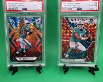 Tua Tagovailo 2 card Graded Rookie Lot! Includes 2020 Panini Mosaic Prizm #262 PSA 10 Rookie and 2020 Panini Phoenix #102 PSA Graded 10.