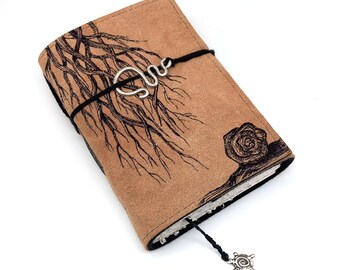 Roots, Leather journal, notebook, diary.  Unique, handmade.