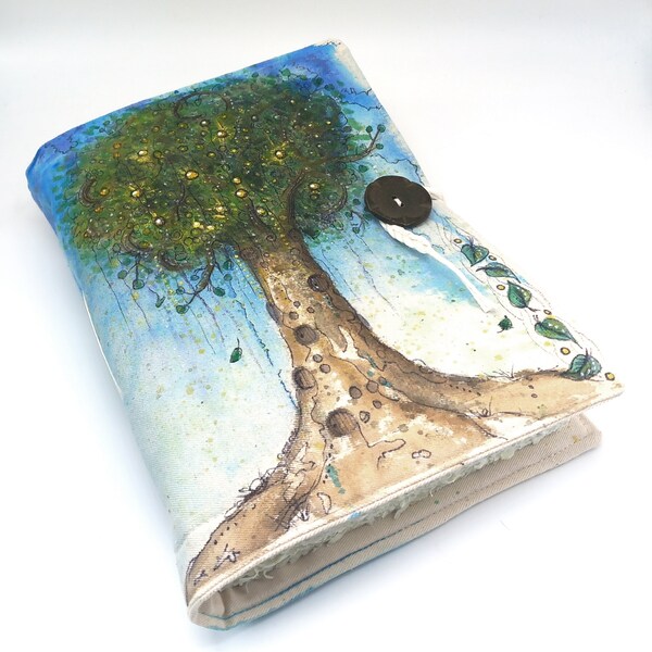 Fairy Tree, unique journal, A5, painted, handmade