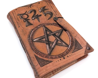Shiny Magic, Grimoire, Spellbook, Book of Shadows, Handmade Journal, Pentagram, Pentacle