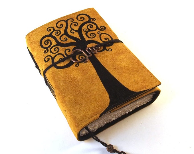 Swirl Tree Leather Journal Diary Book Etsy