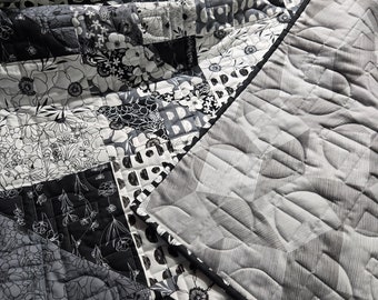 Fun Black and White Quilt, 74x60