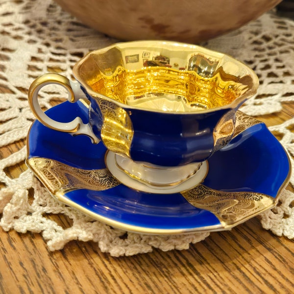 Vintage Lindner Bavaria Germany Tea Cup and Saucer