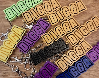 DIGGA Keychain | Gift for Friends | 3D Printed