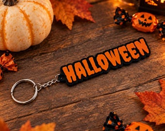 Personalized Halloween keychain with desired name – 3D printed