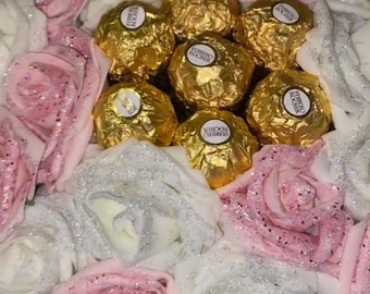 Bouquet di rose glitterate al cioccolato