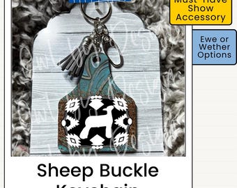 Sheep Keychain | Ewe or Wether Keychain | Personalized Livestock Keychain | Show Lamb Gift | Western Keychain | Farm Gift | Stock Show