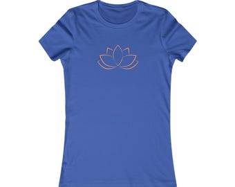 Minimal Lotus Line Art Tee | Yoga Meditation Floral Shirt