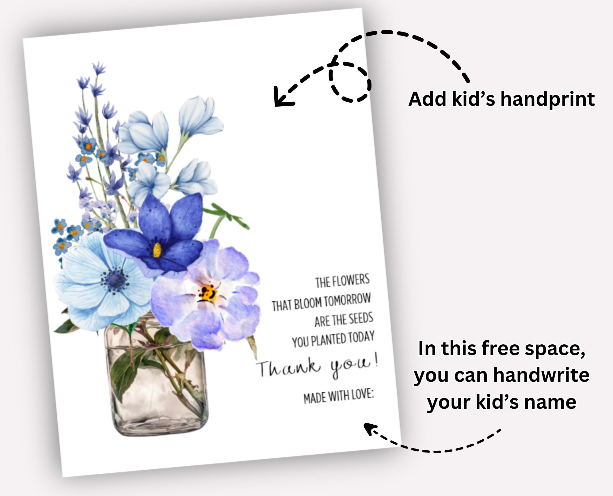 Teacher Appreciation Gift Handprint Art Instant Download. Printable ...