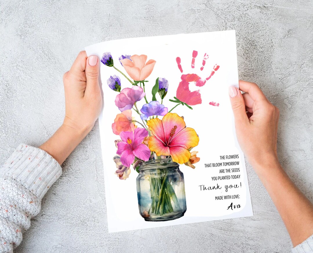Buy Teacher Appreciation Gift Handprint Art Instant Download. Printable ...